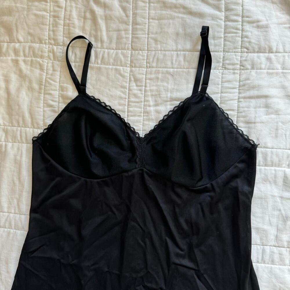 Vintage 70s 80s black lace slip dress sz 36 dainty babydoll fairy victorian - Picture 4 of 8